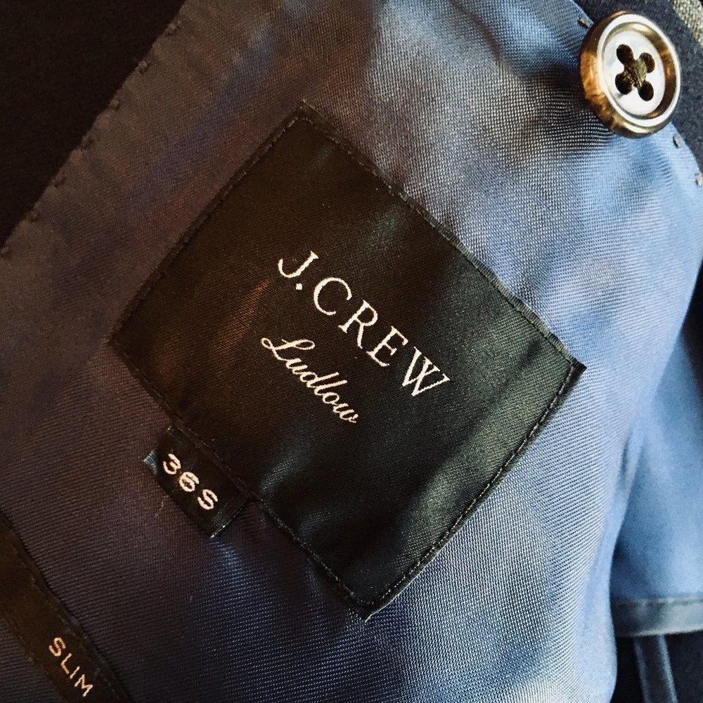 J.Crew Ludlow unstructured blazer in American wool, slim-fit, navy blue, 36S